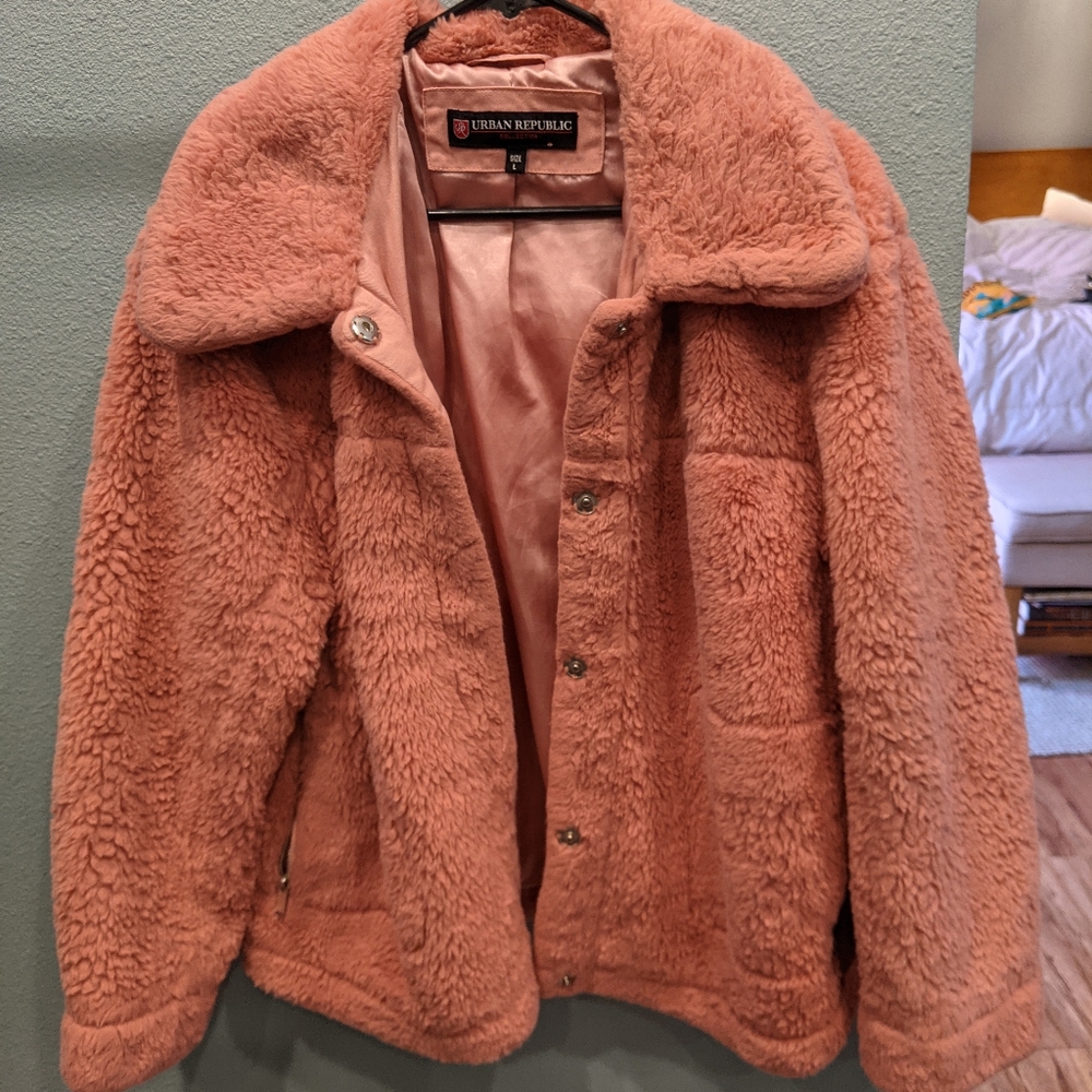 Urban Republic faux fur jacket pink